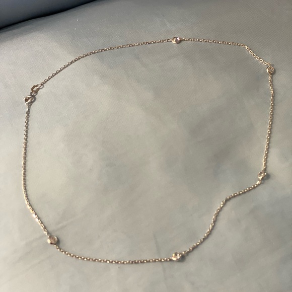 Silver choker necklace with glass beads - Picture 2 of 9